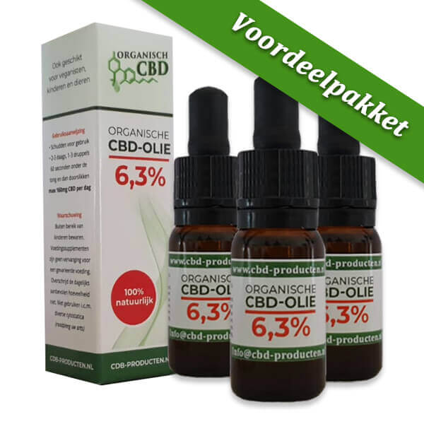Organische CBD olie 6,3 %  |  10 ml (3 stuks)